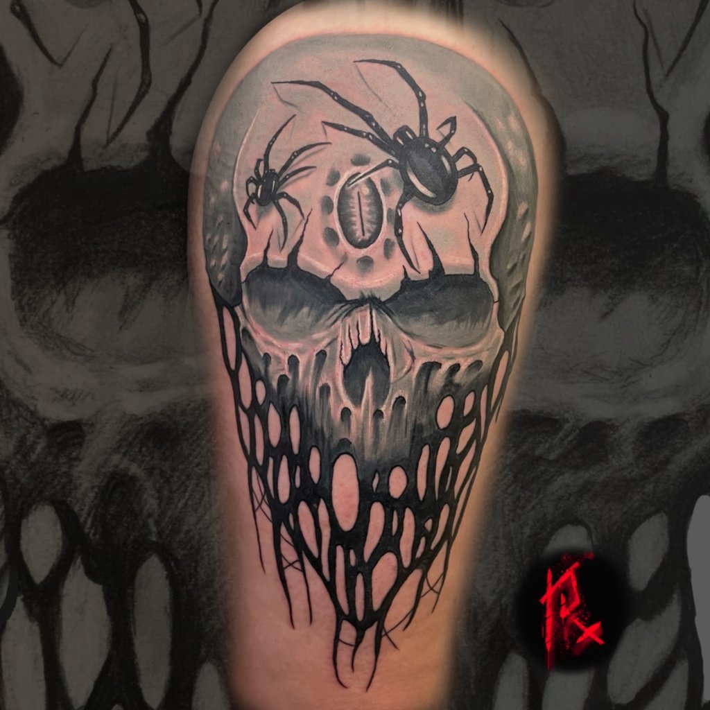 tattoo-tete-mort-araignee